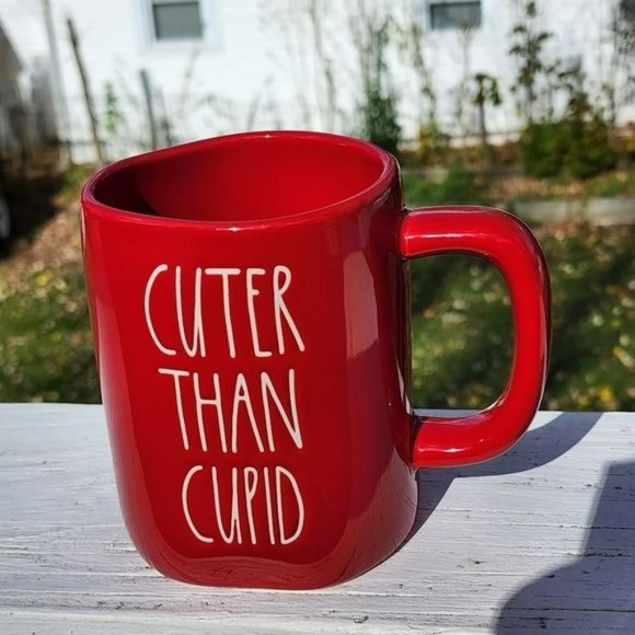 Rae Dunn Red Ceramic Coffee Mug 16oz Cuter Than Cupid - Picture 3 of 12